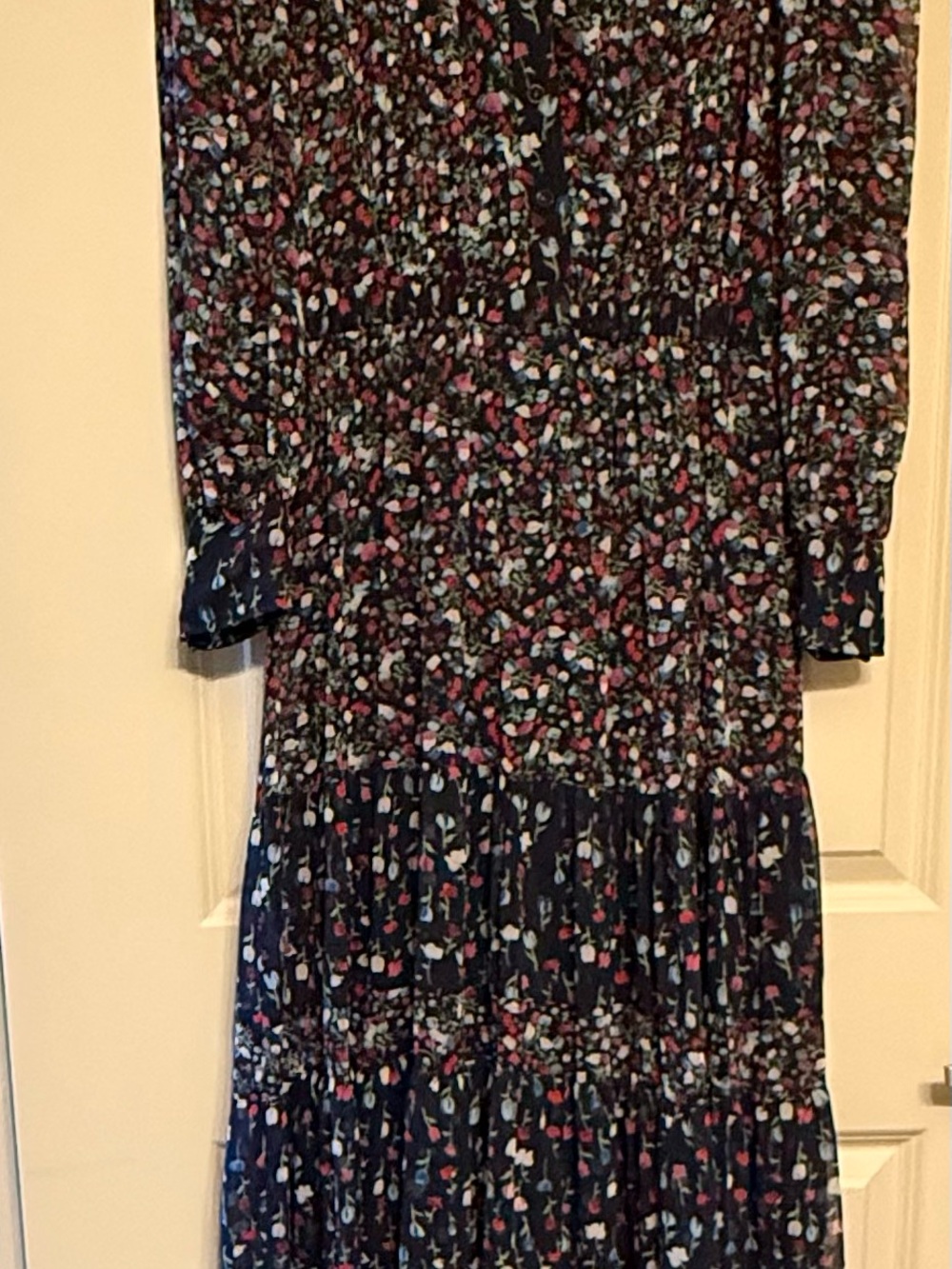 MNG by mango • Navy Floral Long Sleeve Dress
